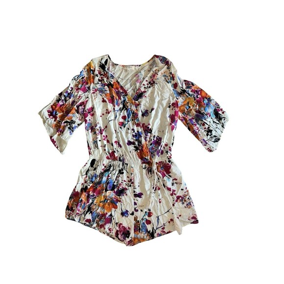 Umgee‎ M Floral Romper Casual Belle Sleeves Summer Cottagecore Feminine Garden - Picture 2 of 7